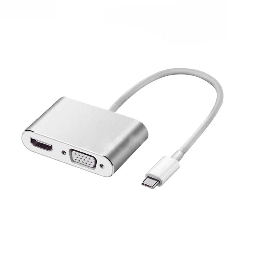 USB3.1 Type-C Male to VGA & 4Kx2K HDMI  Adapter