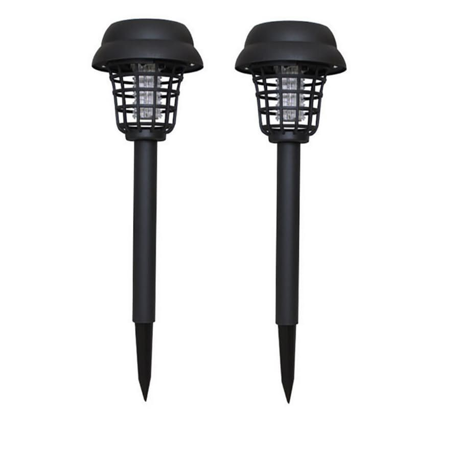 2 Pieces Solar Led Light and Mosquito Zapper - Black