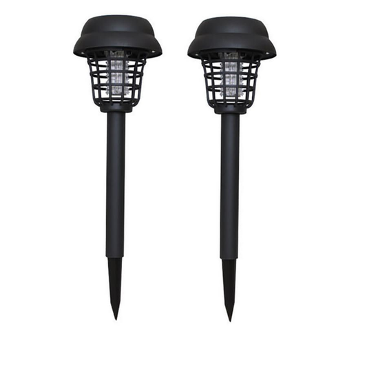 2 Pieces Solar Led Light and Mosquito Zapper - Black