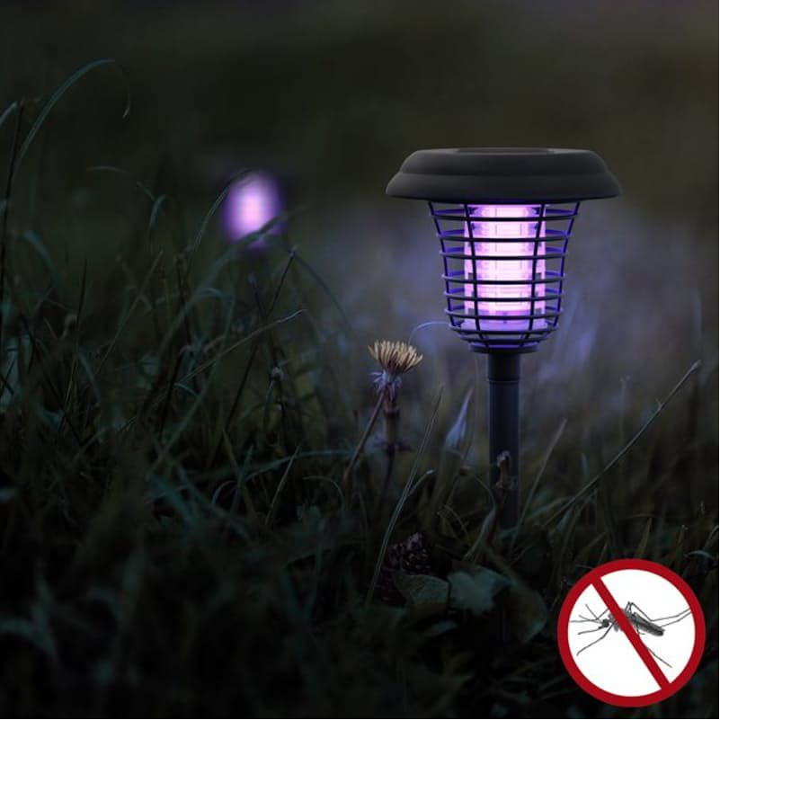 2 Pieces Solar Led Light and Mosquito Zapper - Black