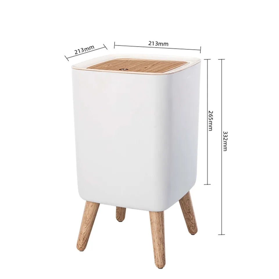 10L Creative Push Top Trash Can with Lid