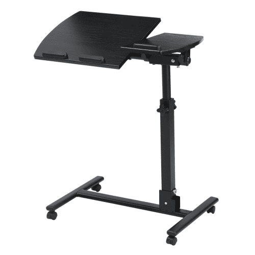 Adjustable Bedside Laptop Table with Wheels & Wheels Lock