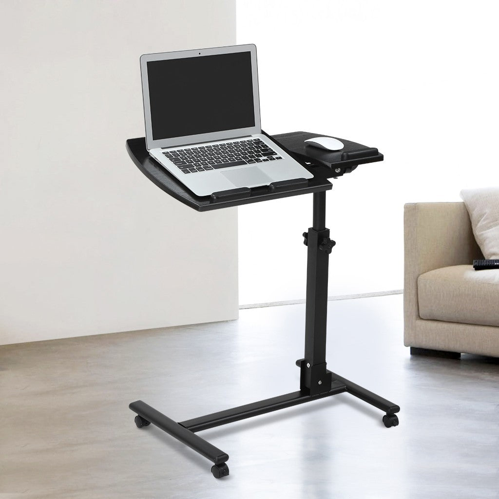 Adjustable Bedside Laptop Table with Wheels & Wheels Lock