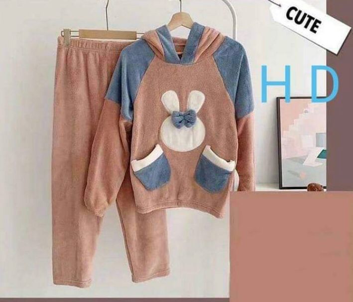 Winter Warm Ladies Cartoon Pyjamas Set