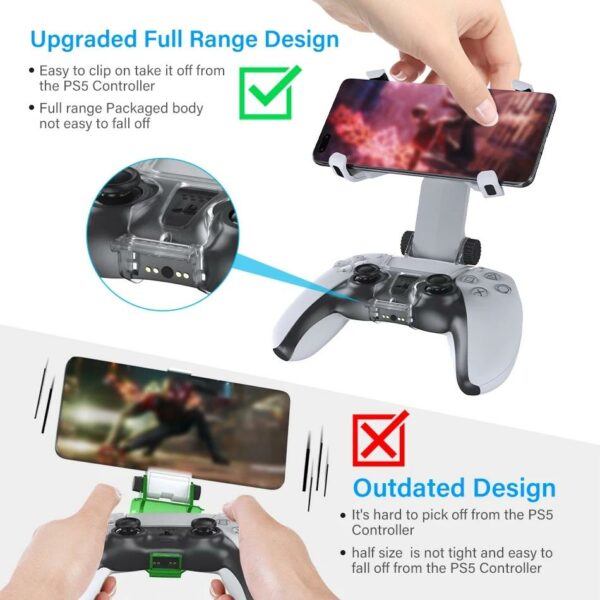 DOBE Mobile Phone Game Clip for PS5 Controller Multi-directional Adjustable