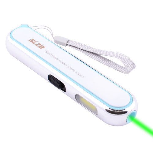 Rechargeable Laser pointer green beam with flashlight COB