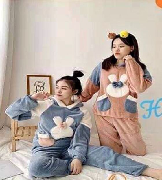 Winter Warm Ladies Cartoon Pyjamas Set