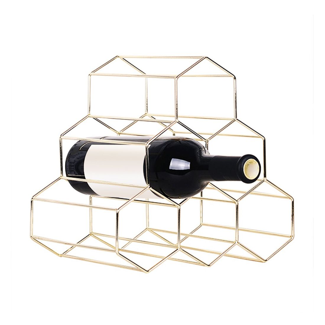 6 Bottles Wine Rack - Rose Gold