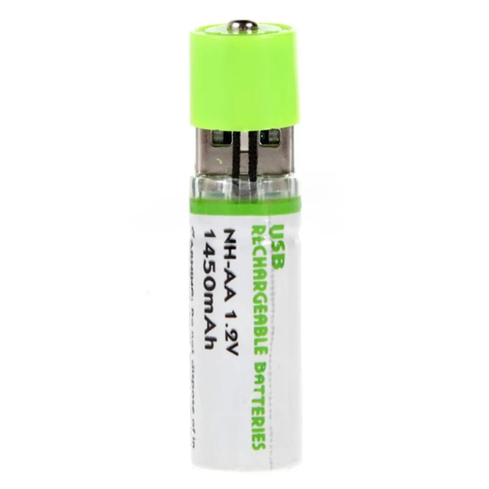 USB Rechargeable AA Batteries 1450Mah x2