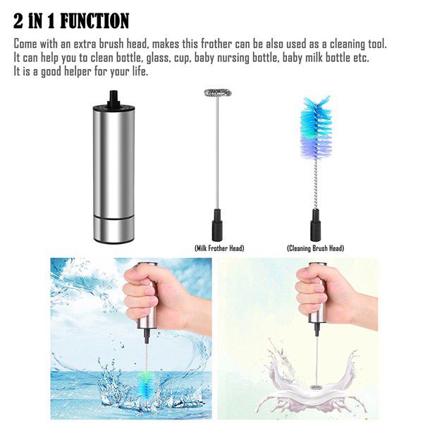 Stainless Steel Handheld Electric Milk Frother