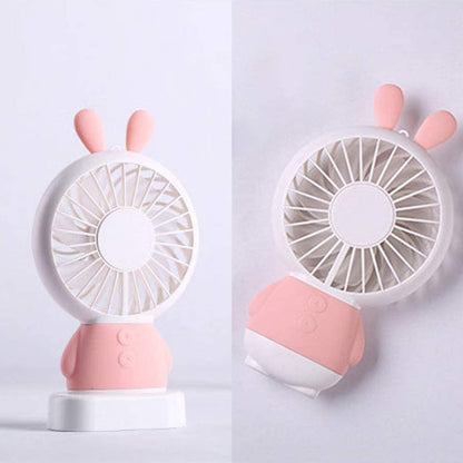 Bear/Rabbit Mini Portable Handheld Fan Colorful LED Light