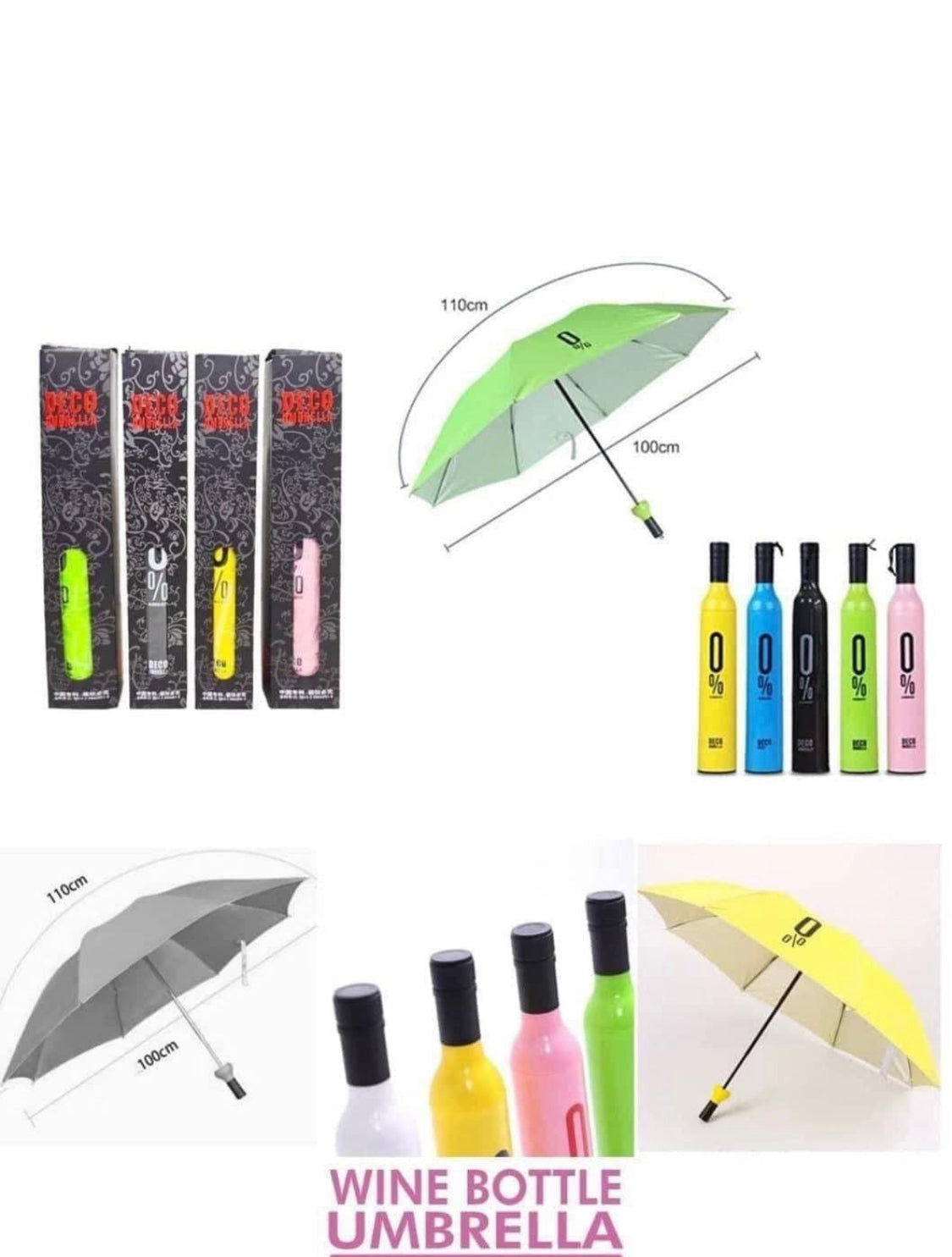 Wine Bottle Type Umbrella Various Colours Available