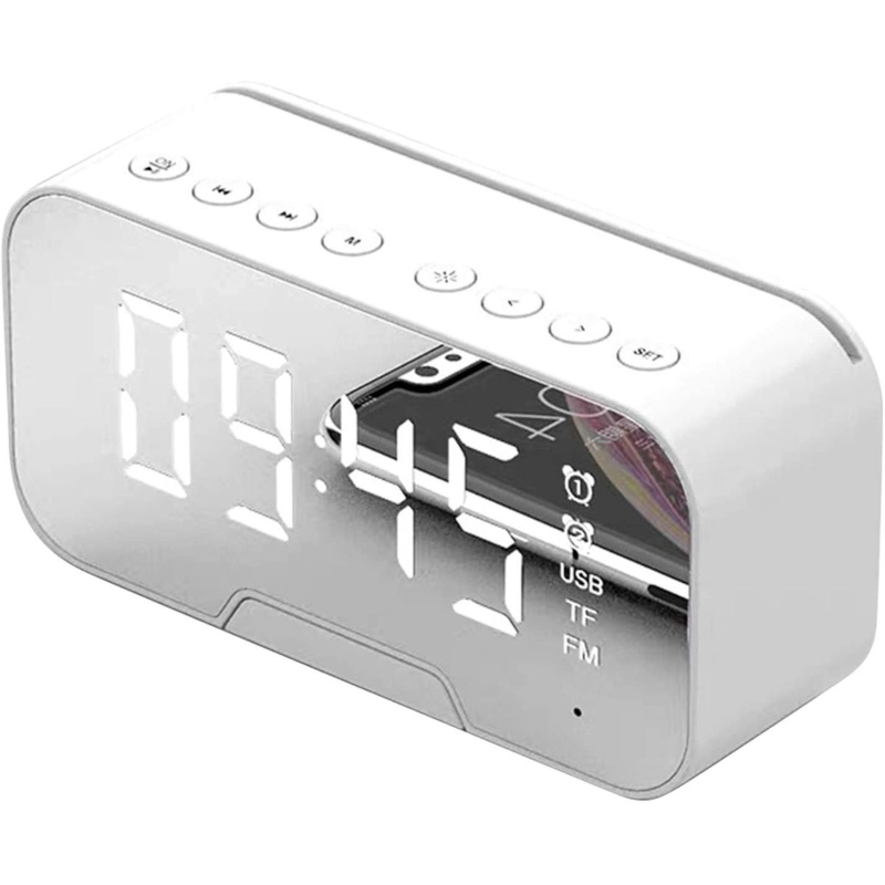 Boombox Mirror Alarm Clock BT-Speaker  & Radio