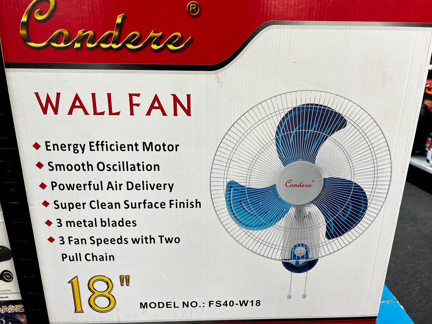 18Inch Wall Mounted 3 Blade Fan