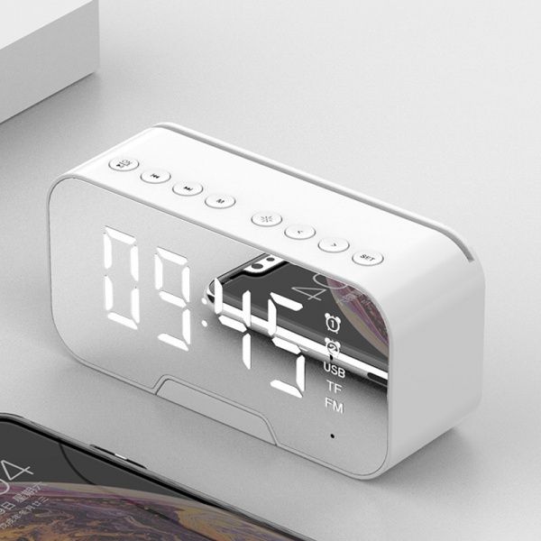 Boombox Mirror Alarm Clock BT-Speaker  & Radio