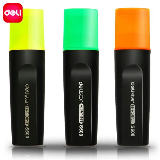 Deli 3 pcs Highlighter Fluorescent Color Marker Pen Text Separators