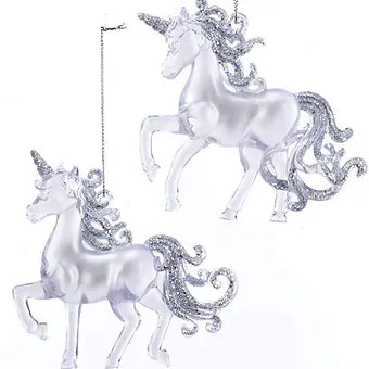 Clear Glitter Unicorn Acrylic Decorative Hanging Ornament