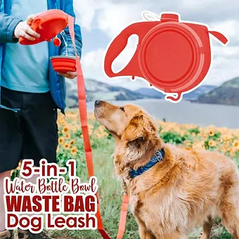 5-in-1 Pet Leash With Water Bottle