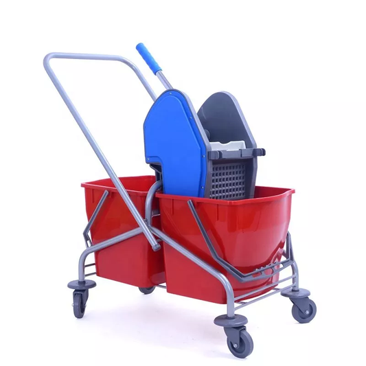 Double Buckets (25L x 2) Mop Wringer Trolley