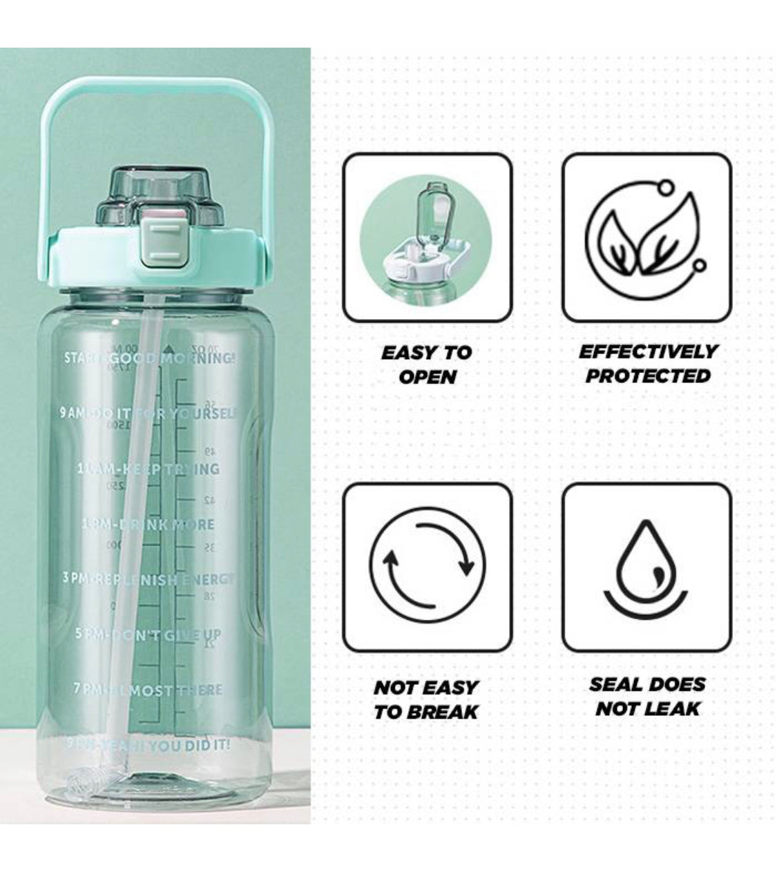 Sports Water Bottle 2L