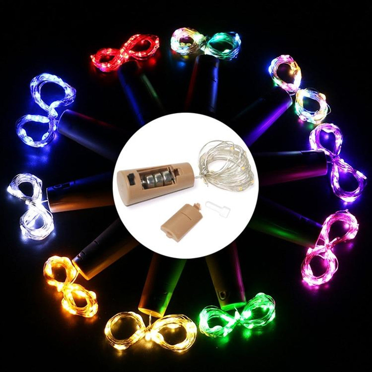 Wine Bottle String led light with Cork