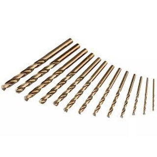 13pc 1.5-6.5mm Round Shank Twist Drill Bit Set Titanium