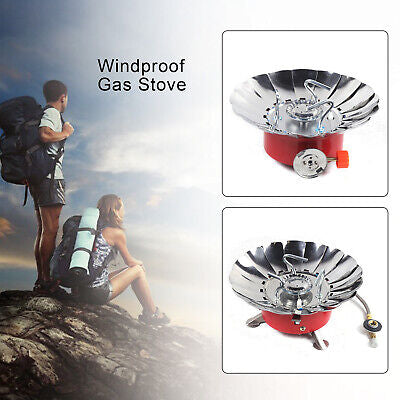 Portable Outdoor Camping Picnic Gas Stove Windproof Lotus Shape Cooking