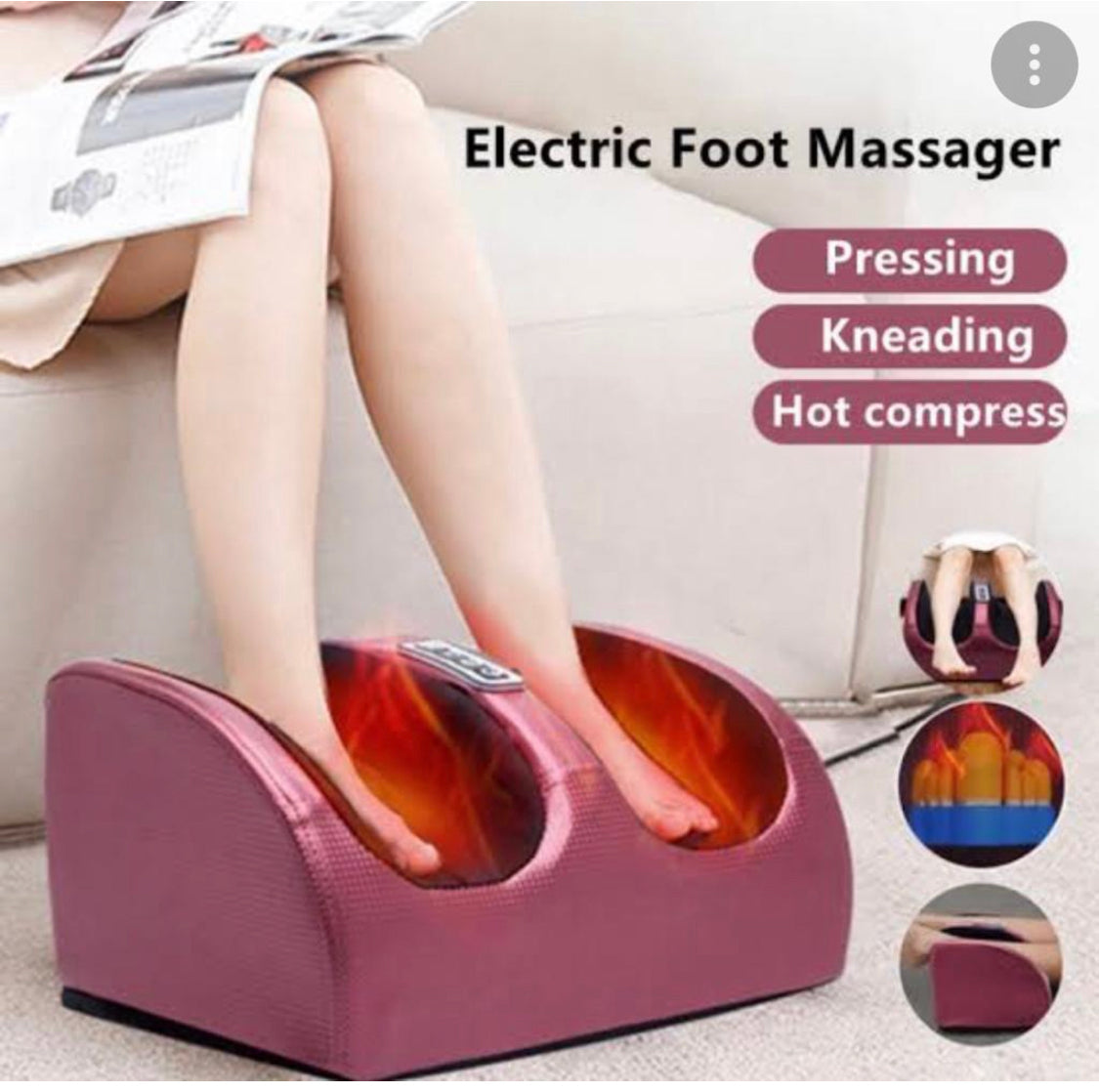 Electric Foot Calf Massager Massage Machine Ankle Leg Kneading Heating