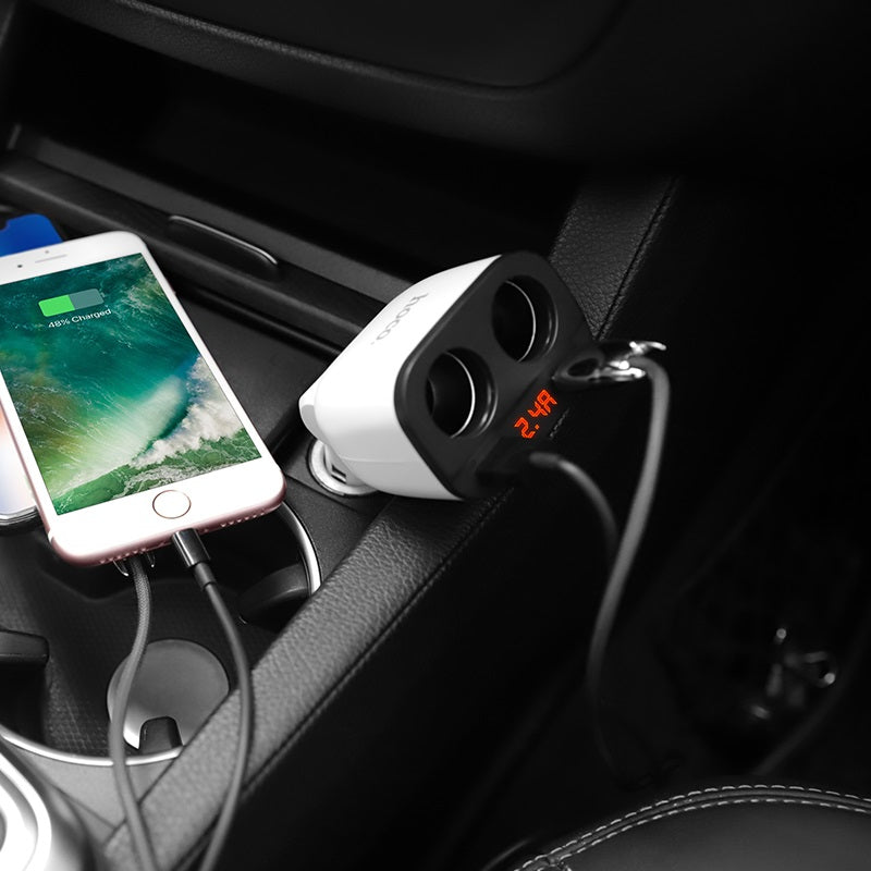 Power Ocean Cigarette Lighter In-Car Charger With Digital display