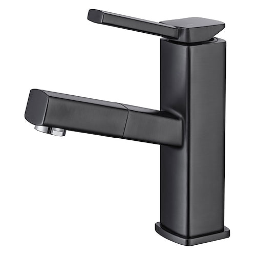 Square Basin Mixer Material: 304 Stainless Steel Colour: Matte BlacK Tall