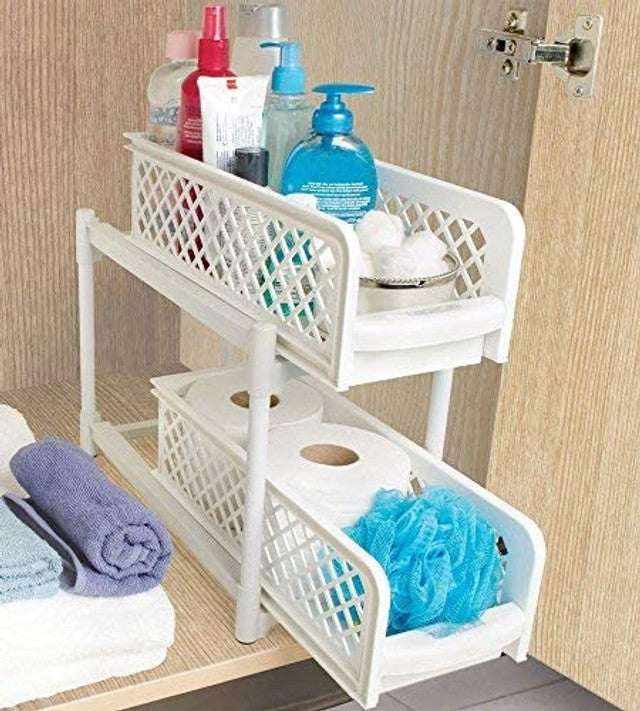 Portable 2-Tier Basket Drawers