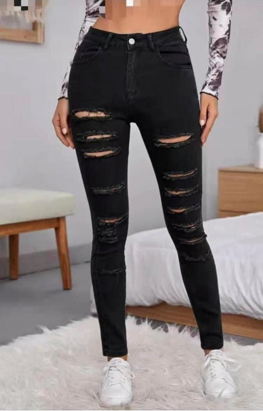 Ripped Jeans Black Only