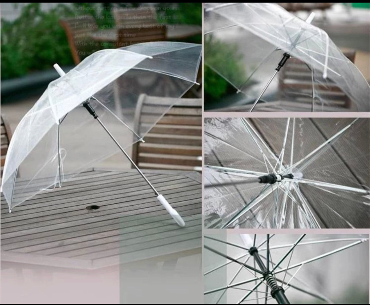 Clear Transparent Rain Umbrella