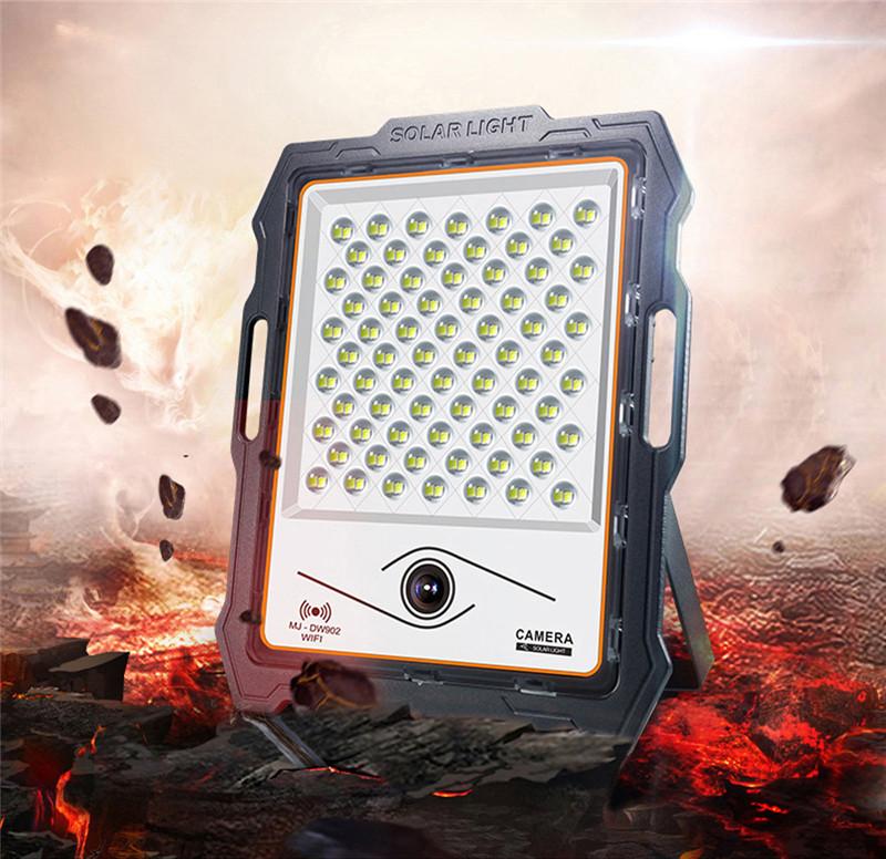 Solar LED Flood Light With Wireless Camera + Solar Panel + Optic Lens