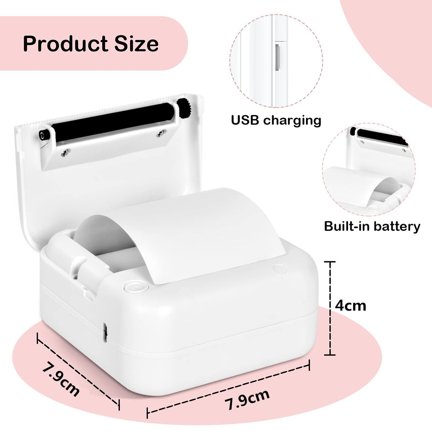 Mini Pocket Sticker Bluetooth Wireless Portable Mobile Printer