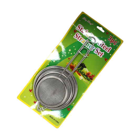 3pcs Fine Mesh Stainless Steel Strainer Set