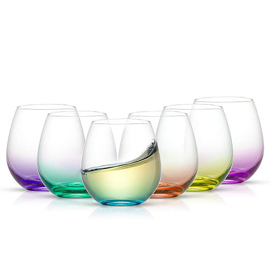 Colour Stem less Wine Glass 6pcs