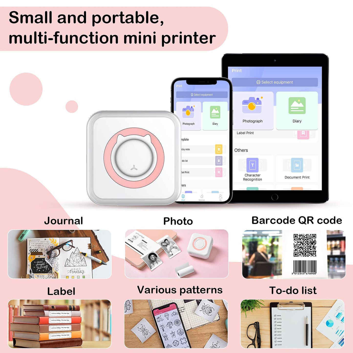 Mini Pocket Sticker Bluetooth Wireless Portable Mobile Printer