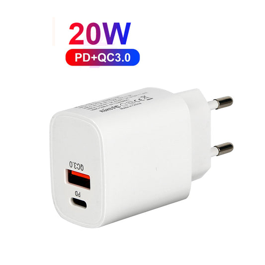 Dual Port QC 3.0 PD20W USB Fast Charging Adapter