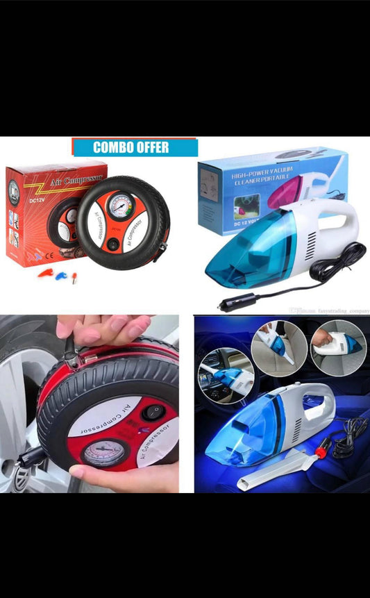 Car combo tyre pump & vacuum