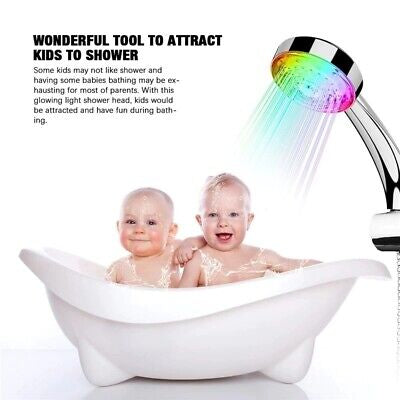 Shower Head LED Rainfall Shower Sprayer Automatically Color-Changing Temperature