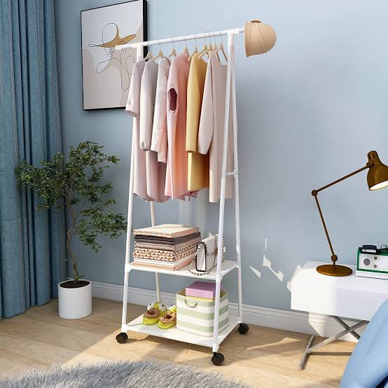 Clothes Rack Small Metal Garment Rack with Shelve