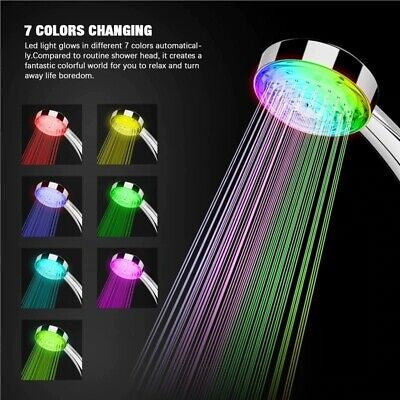 Shower Head LED Rainfall Shower Sprayer Automatically Color-Changing Temperature