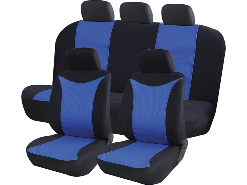 Universal Car Seat Cover 9Pc (Black/Blue)