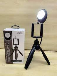 360 Degree Rotate Mini Smartphone Tripod with Selfie Light Ring Lamp