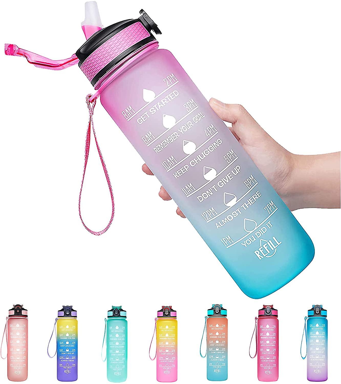 Drinking Water Bottle With Time Marker 1L