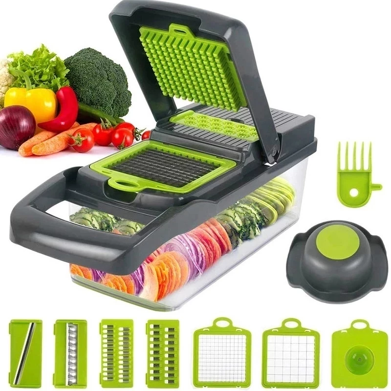 Multi-functional Vegetable Cutter, Slicer, Shredder and Dicer Set