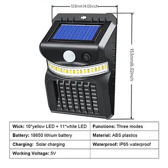 2 in 1 Solar Mosquito Killer Lamp Motion Sensor LED Lamp