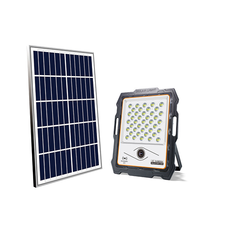 Solar LED Flood Light With Wireless Camera + Solar Panel + Optic Lens