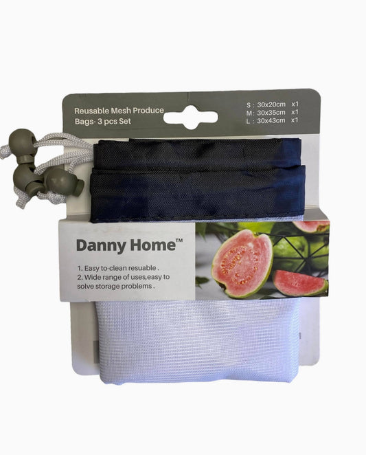 DannyHome 3pcs Reusable Mesh Produce Bag